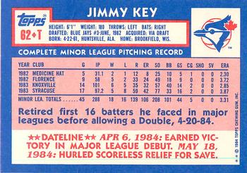 1984 Topps Traded - Limited Edition (Tiffany) #62T Jimmy Key Back