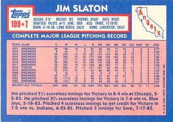 1984 Topps Traded - Limited Edition (Tiffany) #109T Jim Slaton Back