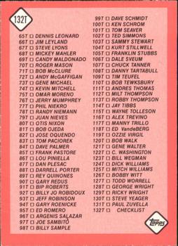 1986 Topps Traded - Limited Edition (Tiffany) #132T Checklist 1T-132T Back