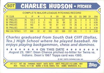 1987 Topps Traded - Limited Edition (Tiffany) #50T Charles Hudson Back