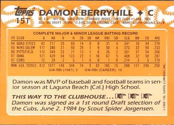 1988 Topps Traded - Limited Edition (Tiffany) #15T Damon Berryhill Back