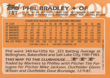 1988 Topps Traded - Limited Edition (Tiffany) #18T Phil Bradley Back