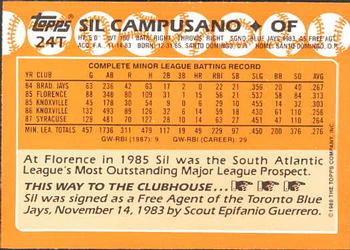 1988 Topps Traded - Limited Edition (Tiffany) #24T Sil Campusano Back
