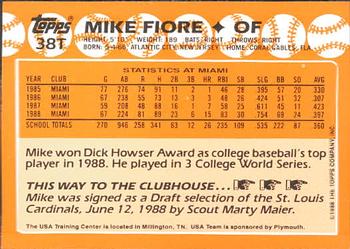 1988 Topps Traded - Limited Edition (Tiffany) #38T Mike Fiore Back