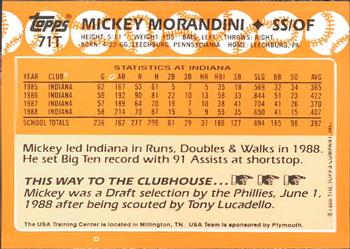 1988 Topps Traded - Limited Edition (Tiffany) #71T Mickey Morandini Back