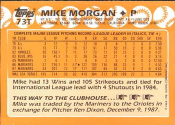 1988 Topps Traded - Limited Edition (Tiffany) #73T Mike Morgan Back