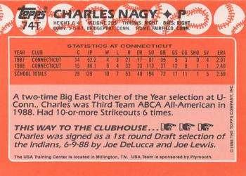 1988 Topps Traded - Limited Edition (Tiffany) #74T Charles Nagy Back