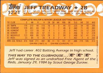 1988 Topps Traded - Limited Edition (Tiffany) #122T Jeff Treadway Back