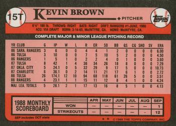 1989 Topps Traded - Limited Edition (Tiffany) #15T Kevin Brown Back
