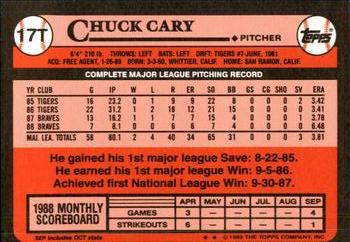 1989 Topps Traded - Limited Edition (Tiffany) #17T Chuck Cary Back