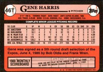 1989 Topps Traded - Limited Edition (Tiffany) #46T Gene Harris Back