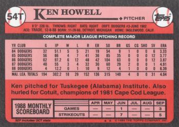 1989 Topps Traded - Limited Edition (Tiffany) #54T Ken Howell Back