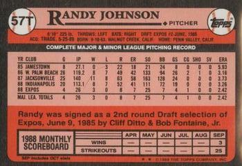 1989 Topps Traded - Limited Edition (Tiffany) #57T Randy Johnson Back