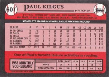 1989 Topps Traded - Limited Edition (Tiffany) #60T Paul Kilgus Back
