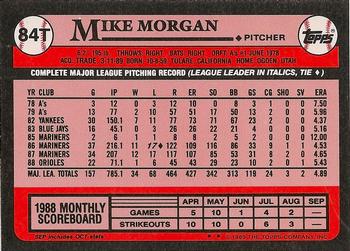 1989 Topps Traded - Limited Edition (Tiffany) #84T Mike Morgan Back