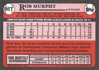 1989 Topps Traded - Limited Edition (Tiffany) #86T Rob Murphy Back