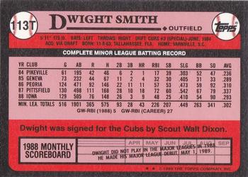 1989 Topps Traded - Limited Edition (Tiffany) #113T Dwight Smith Back