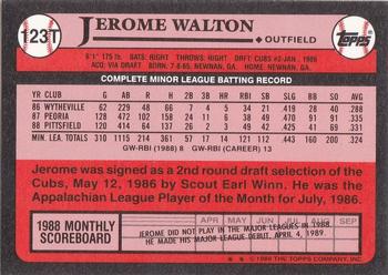 1989 Topps Traded - Limited Edition (Tiffany) #123T Jerome Walton Back