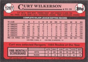 1989 Topps Traded - Limited Edition (Tiffany) #126T Curt Wilkerson Back