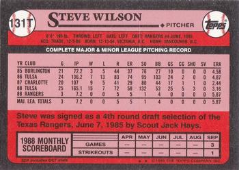 1989 Topps Traded - Limited Edition (Tiffany) #131T Steve Wilson Back