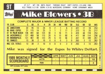 1990 Topps Traded - Limited Edition (Tiffany) #9T Mike Blowers Back