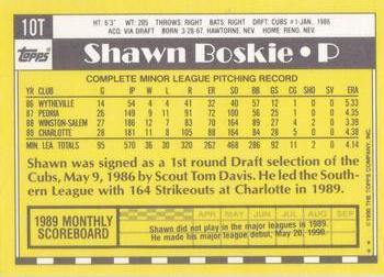 1990 Topps Traded - Limited Edition (Tiffany) #10T Shawn Boskie Back