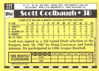 1990 Topps Traded - Limited Edition (Tiffany) #22T Scott Coolbaugh Back