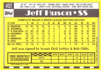 1990 Topps Traded - Limited Edition (Tiffany) #45T Jeff Huson Back
