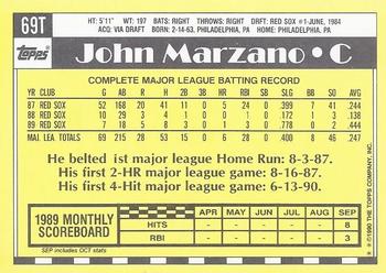 1990 Topps Traded - Limited Edition (Tiffany) #69T John Marzano Back
