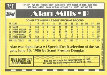 1990 Topps Traded - Limited Edition (Tiffany) #75T Alan Mills Back