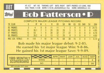 1990 Topps Traded - Limited Edition (Tiffany) #88T Bob Patterson Back
