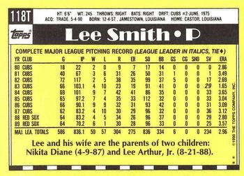 1990 Topps Traded - Limited Edition (Tiffany) #118T Lee Smith Back