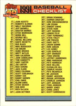 1991 Topps Traded - Limited Edition (Tiffany) #132T Checklist: 1T-132T Front