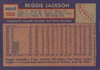 1984 Topps Nestle #100 Reggie Jackson Back
