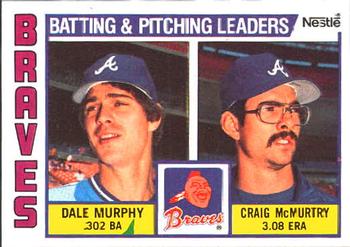 1984 Topps Nestle #126 Braves Leaders / Checklist (Dale Murphy / Craig McMurtry) Front