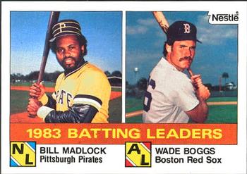 1984 Topps Nestle #131 1983 Batting Leaders (Bill Madlock / Wade Boggs) Front