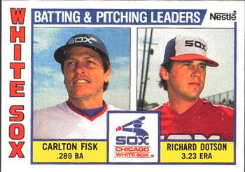 1984 Topps Nestle #216 White Sox Leaders / Checklist (Carlton Fisk / Richard Dotson) Front