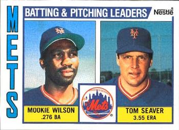 1984 Topps Nestle #246 Mets Leaders / Checklist (Mookie Wilson / Tom Seaver) Front