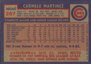 1984 Topps Nestle #267 Carmelo Martinez Back