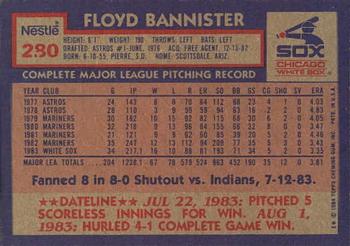 1984 Topps Nestle #280 Floyd Bannister Back