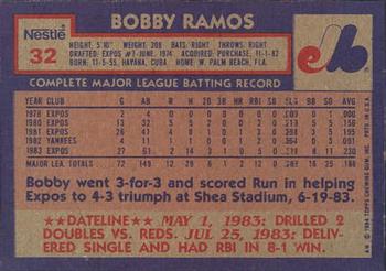 1984 Topps Nestle #32 Bobby Ramos Back