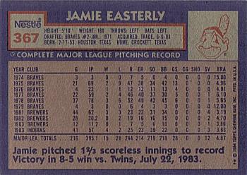 1984 Topps Nestle #367 Jamie Easterly Back