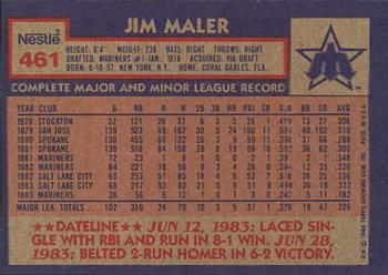 1984 Topps Nestle #461 Jim Maler Back