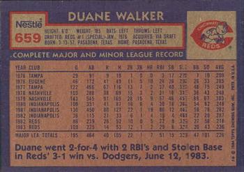 1984 Topps Nestle #659 Duane Walker Back