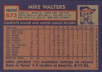 1984 Topps Nestle #673 Mike Walters Back