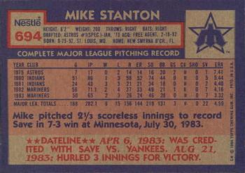1984 Topps Nestle #694 Mike Stanton Back