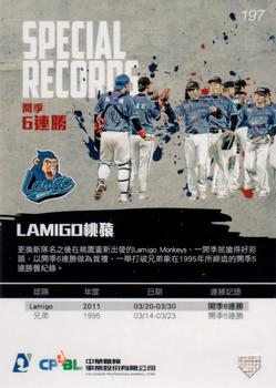 2011 CPBL - Retail Pack Edition Extras #197 Lamigo Monkeys Back