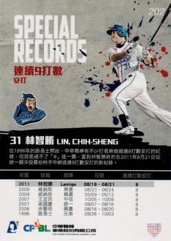 2011 CPBL - Retail Pack Edition Extras #202 Chih-Sheng Lin Back