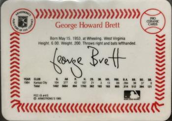 1985 Armstrong's Pro-Classic Ceramic Series #4 George Brett Back