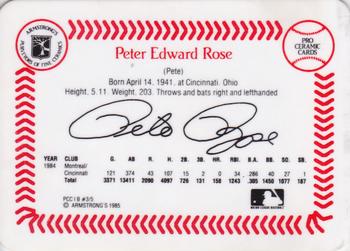 1985 Armstrong's Pro-Classic Ceramic Series #3 Pete Rose Back